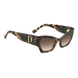 Dsquared2 Womens Brown Shaded Lens Grey Havana Cat eye Sunglasses with 100% UV Protection.