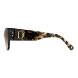 Dsquared2 Womens Brown Shaded Lens Grey Havana Cat eye Sunglasses with 100% UV Protection.