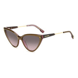Dsquared2 Womens Brown Pink Shaded Lens Brwn Metlzed Cat eye Sunglasses with 100% UV Protection.