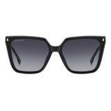 Dsquared2 Womens Dark Grey Shaded Lens Black Square Sunglasses with 100% UV Protection.