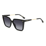 Dsquared2 Womens Dark Grey Shaded Lens Black Square Sunglasses with 100% UV Protection.