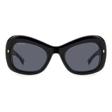 Dsquared2 Womens Grey Lens Black Gold Butterfly Sunglasses with 100% UV Protection.