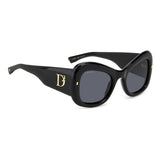 Dsquared2 Womens Grey Lens Black Gold Butterfly Sunglasses with 100% UV Protection.
