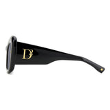 Dsquared2 Womens Grey Lens Black Gold Butterfly Sunglasses with 100% UV Protection.