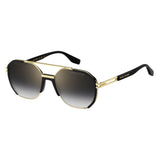 Marc Jacobs Mens Grey Shaded Gold Mirror Lens Gold Black_ Square Sunglasses with 100% UV Protection