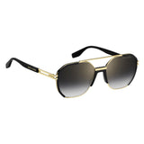 Marc Jacobs Mens Grey Shaded Gold Mirror Lens Gold Black_ Square Sunglasses with 100% UV Protection