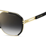Marc Jacobs Mens Grey Shaded Gold Mirror Lens Gold Black_ Square Sunglasses with 100% UV Protection