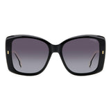 Carrera Women Grey Shaded Polarized Lens Black White Square Sunglasses with 100% UV Protection