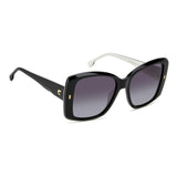 Carrera Women Grey Shaded Polarized Lens Black White Square Sunglasses with 100% UV Protection