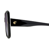 Carrera Women Grey Shaded Polarized Lens Black White Square Sunglasses with 100% UV Protection