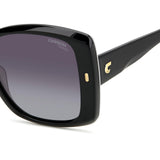 Carrera Women Grey Shaded Polarized Lens Black White Square Sunglasses with 100% UV Protection