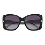 Carrera Women Grey Shaded Polarized Lens Black White Square Sunglasses with 100% UV Protection
