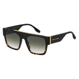 Marc Jacobs Mens Green Shaded Lens Black Havana Rectangular Sunglasses with 100% UV Protection