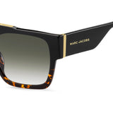 Marc Jacobs Mens Green Shaded Lens Black Havana Rectangular Sunglasses with 100% UV Protection
