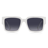 Marc Jacobs Unisex Dark Grey Shaded Lens White Black Rectangular Sunglasses with 100% UV Protection