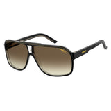 Carrera Mens Brown Shaded Lens Black Square Sunglasses with 100% UV Protection -24026580764HA