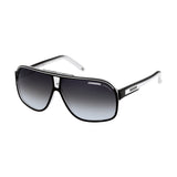 Carrera Mens Grey Lens Black crystalwhite Square Sunglasses with 100% UV Protection -240265T4M649O