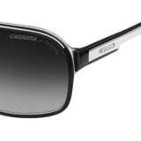 Carrera Mens Grey Lens Black crystalwhite Square Sunglasses with 100% UV Protection -240265T4M649O