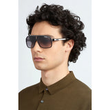 Carrera Mens Grey Lens Black crystalwhite Square Sunglasses with 100% UV Protection -240265T4M649O