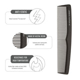 Janeke Professional Comb, Titanium  59803