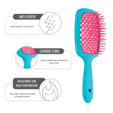 Janeke Professional Small Super Brush (Fuchsia / Turquoise)