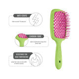 Janeke Professional Small Super Brush (Green & Fuchsia)