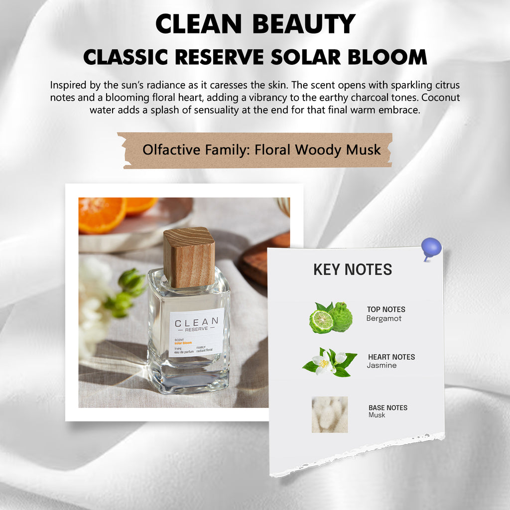 Clean Solar Perfume Clean Beauty Reserve Solar Bloom Eau de Parfum 50ml – BEAUTY SCENTIMENTS