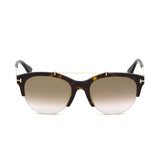 Tom Ford Womens Grey Lens Brown Oval Sunglasses with 100% UV Protection - FT0517 55 52G
