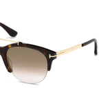 Tom Ford Womens Grey Lens Brown Oval Sunglasses with 100% UV Protection - FT0517 55 52G