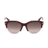 Tom Ford Womens Grey Lens Burgundy Oval Sunglasses with 100% UV Protection - FT0517 55 69T