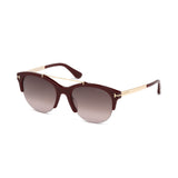 Tom Ford Womens Grey Lens Burgundy Oval Sunglasses with 100% UV Protection - FT0517 55 69T