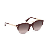 Tom Ford Womens Grey Lens Burgundy Oval Sunglasses with 100% UV Protection - FT0517 55 69T
