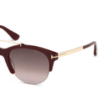 Tom Ford Womens Grey Lens Burgundy Oval Sunglasses with 100% UV Protection - FT0517 55 69T