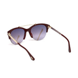Tom Ford Womens Grey Lens Burgundy Oval Sunglasses with 100% UV Protection - FT0517 55 69T