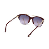 Tom Ford Womens Grey Lens Burgundy Oval Sunglasses with 100% UV Protection - FT0517 55 69T