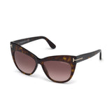 Tom Ford Womens Purple Lens Brown Cat Eye Sunglasses with 100% UV Protection - FT0523 56 52F
