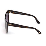 Tom Ford Womens Purple Lens Brown Cat Eye Sunglasses with 100% UV Protection - FT0523 56 52F