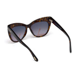 Tom Ford Womens Purple Lens Brown Cat Eye Sunglasses with 100% UV Protection - FT0523 56 52F