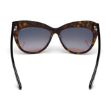 Tom Ford Womens Purple Lens Brown Cat Eye Sunglasses with 100% UV Protection - FT0523 56 52F