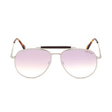 Tom Ford Mens Pink Lens Silver Aviator Sunglasses with 100% UV Protection - FT0536 60 16Z