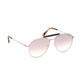 Tom Ford Mens Pink Lens Silver Aviator Sunglasses with 100% UV Protection - FT0536 60 16Z