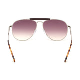 Tom Ford Mens Pink Lens Silver Aviator Sunglasses with 100% UV Protection - FT0536 60 16Z