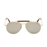 Tom Ford Mens Grey Lens Gold Aviator Sunglasses with 100% UV Protection - FT0536 60 28C