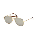 Tom Ford Mens Grey Lens Gold Aviator Sunglasses with 100% UV Protection - FT0536 60 28C