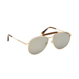 Tom Ford Mens Grey Lens Gold Aviator Sunglasses with 100% UV Protection - FT0536 60 28C