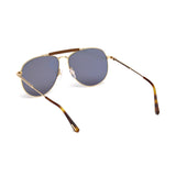 Tom Ford Mens Grey Lens Gold Aviator Sunglasses with 100% UV Protection - FT0536 60 28C