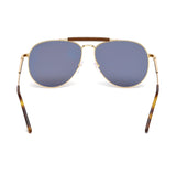 Tom Ford Mens Grey Lens Gold Aviator Sunglasses with 100% UV Protection - FT0536 60 28C