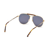 Tom Ford Mens Grey Lens Gold Aviator Sunglasses with 100% UV Protection - FT0536 60 28C