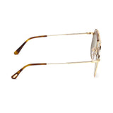 Tom Ford Mens Grey Lens Gold Aviator Sunglasses with 100% UV Protection - FT0536 60 28C