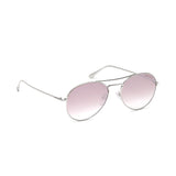 Tom Ford Unisex Grey Lens Silver Aviator Sunglasses with 100% UV Protection - FT0551 55 18Z